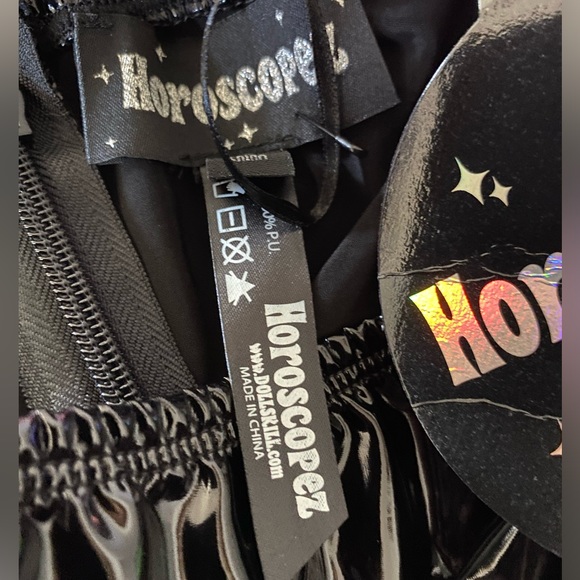 Horoscopes by DollsKill | NWT’s Cyber Y2K gothic grunge black vinyl with stars - Picture 3 of 5